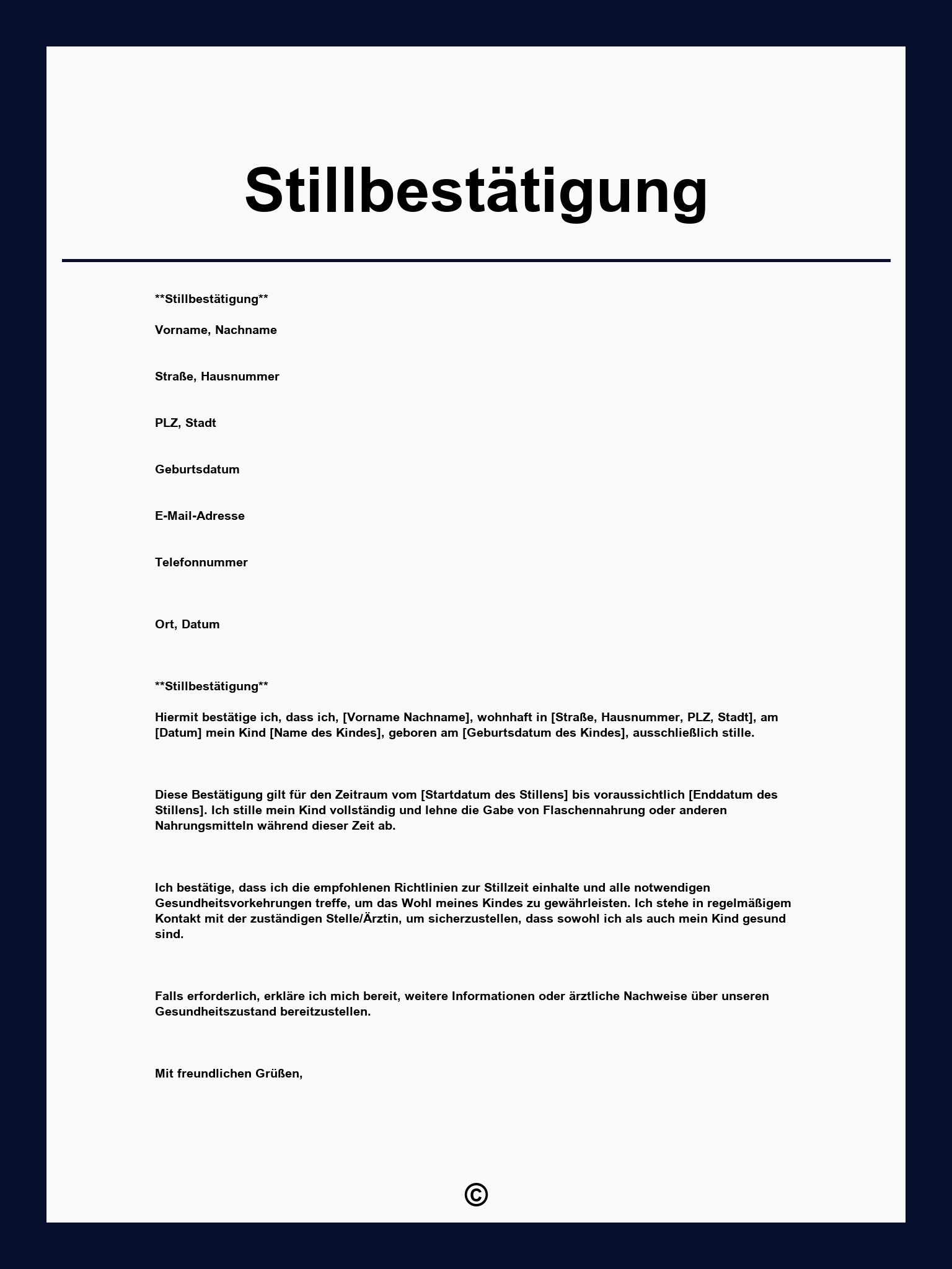 Stillbestätigung